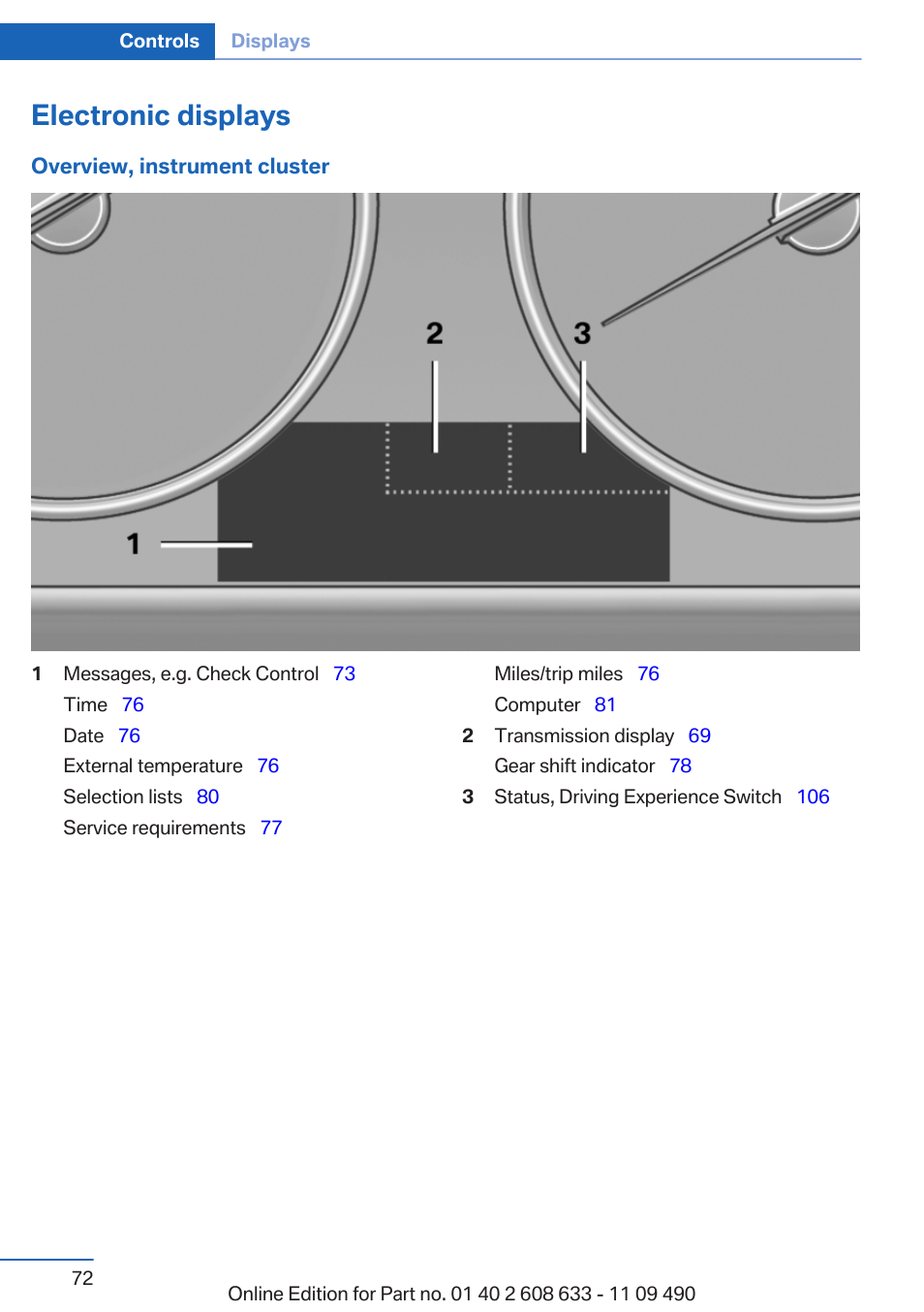 Electronic displays | BMW 2007 bmw 328i User Manual | Page 72 / 325