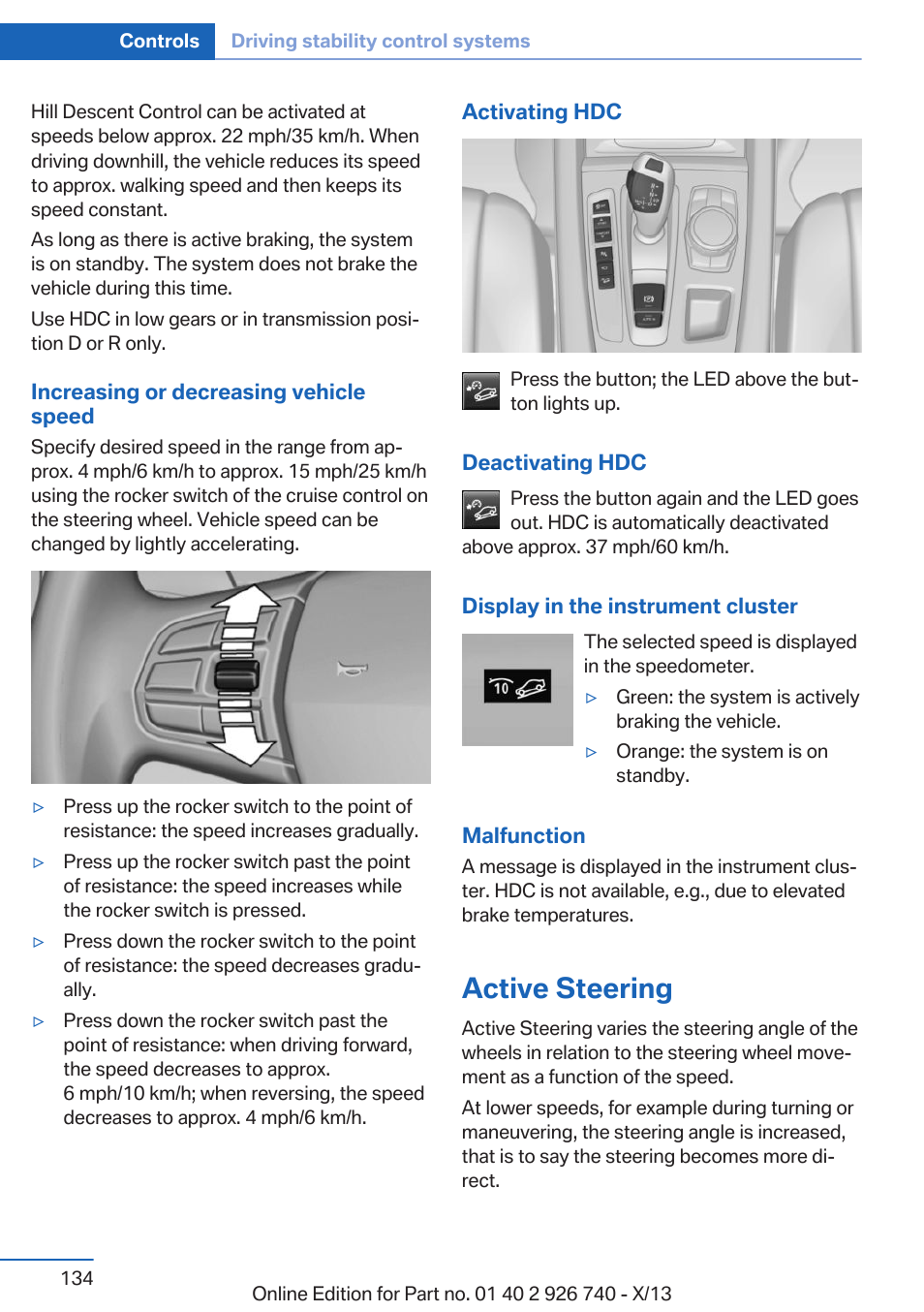 Active steering | BMW X5 User Manual | Page 134 / 265