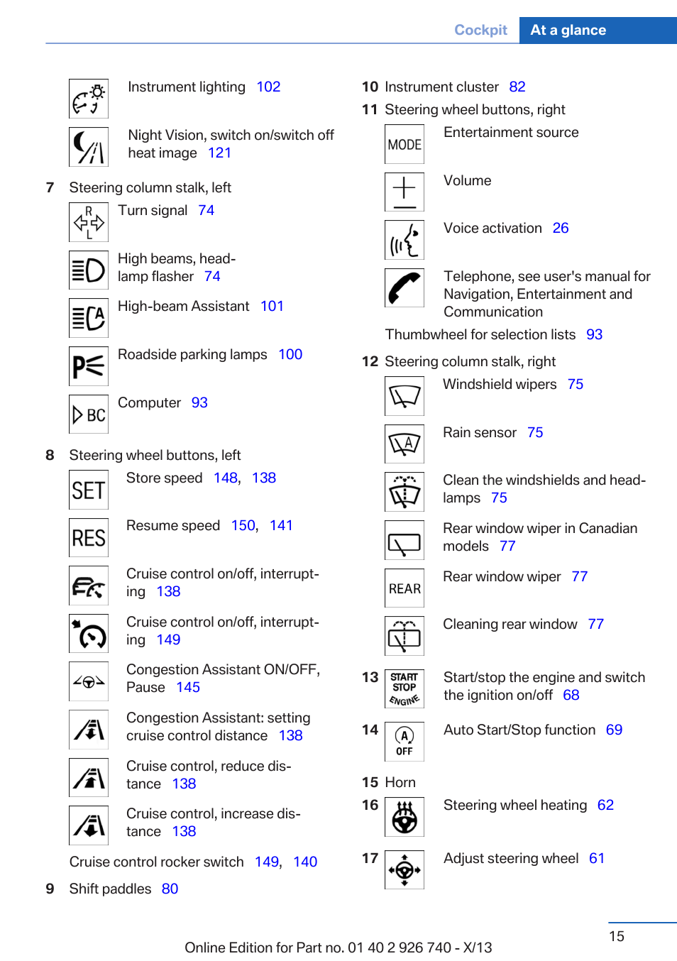 BMW X5 User Manual | Page 15 / 265