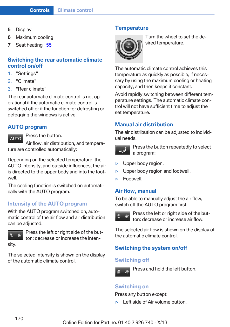 BMW X5 User Manual | Page 170 / 265