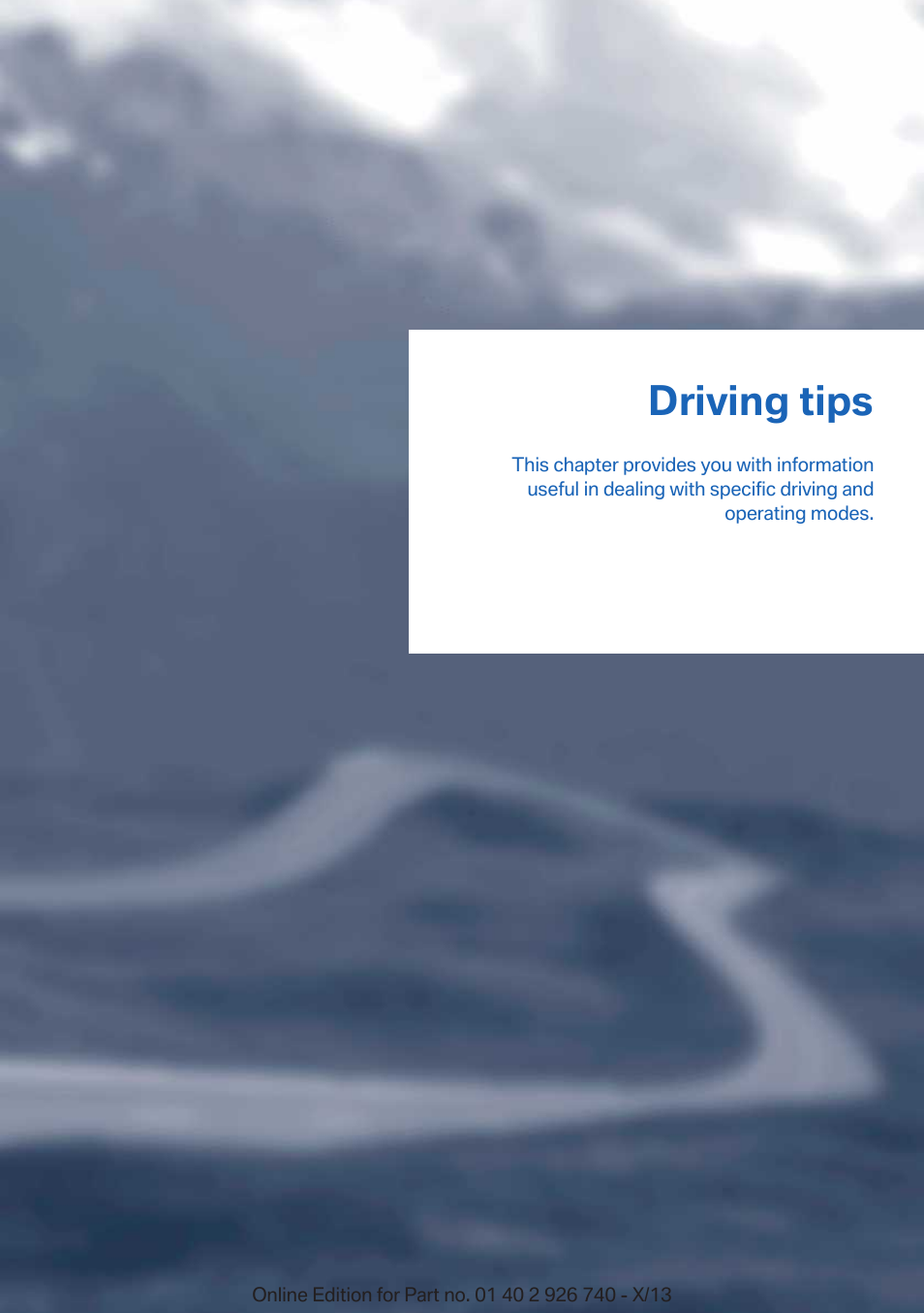 Driving tips | BMW X5 User Manual | Page 189 / 265