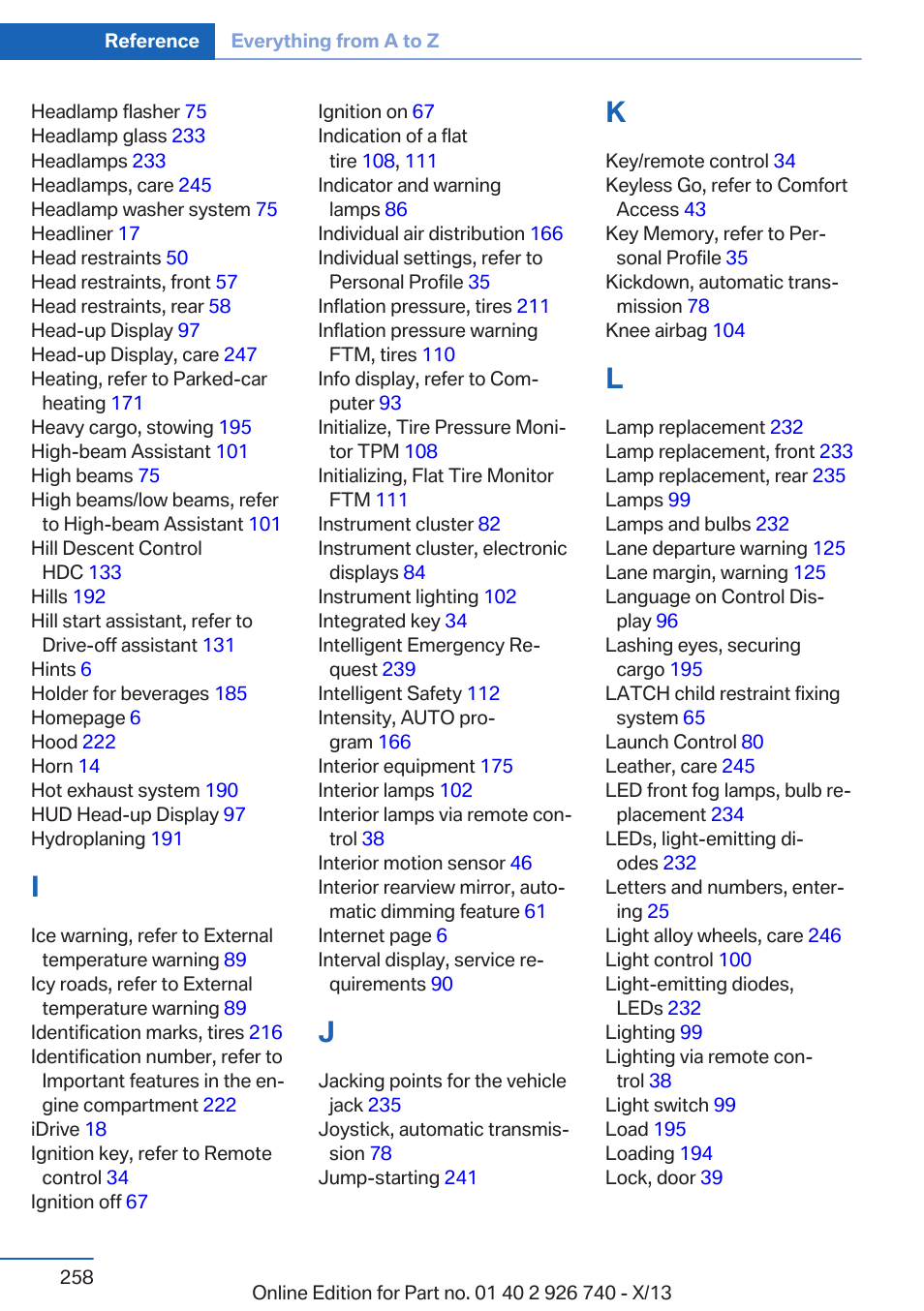 BMW X5 User Manual | Page 258 / 265