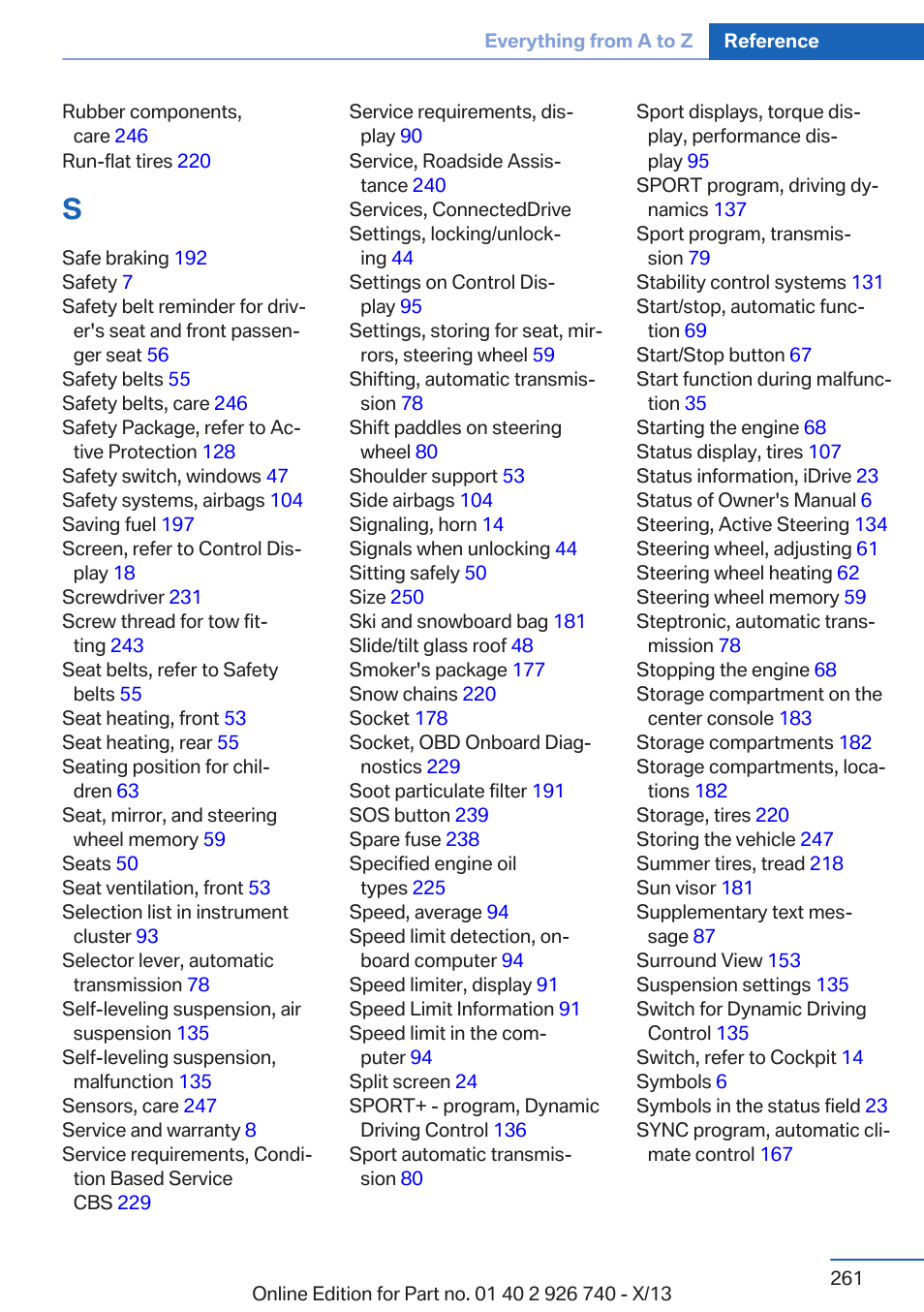 BMW X5 User Manual | Page 261 / 265