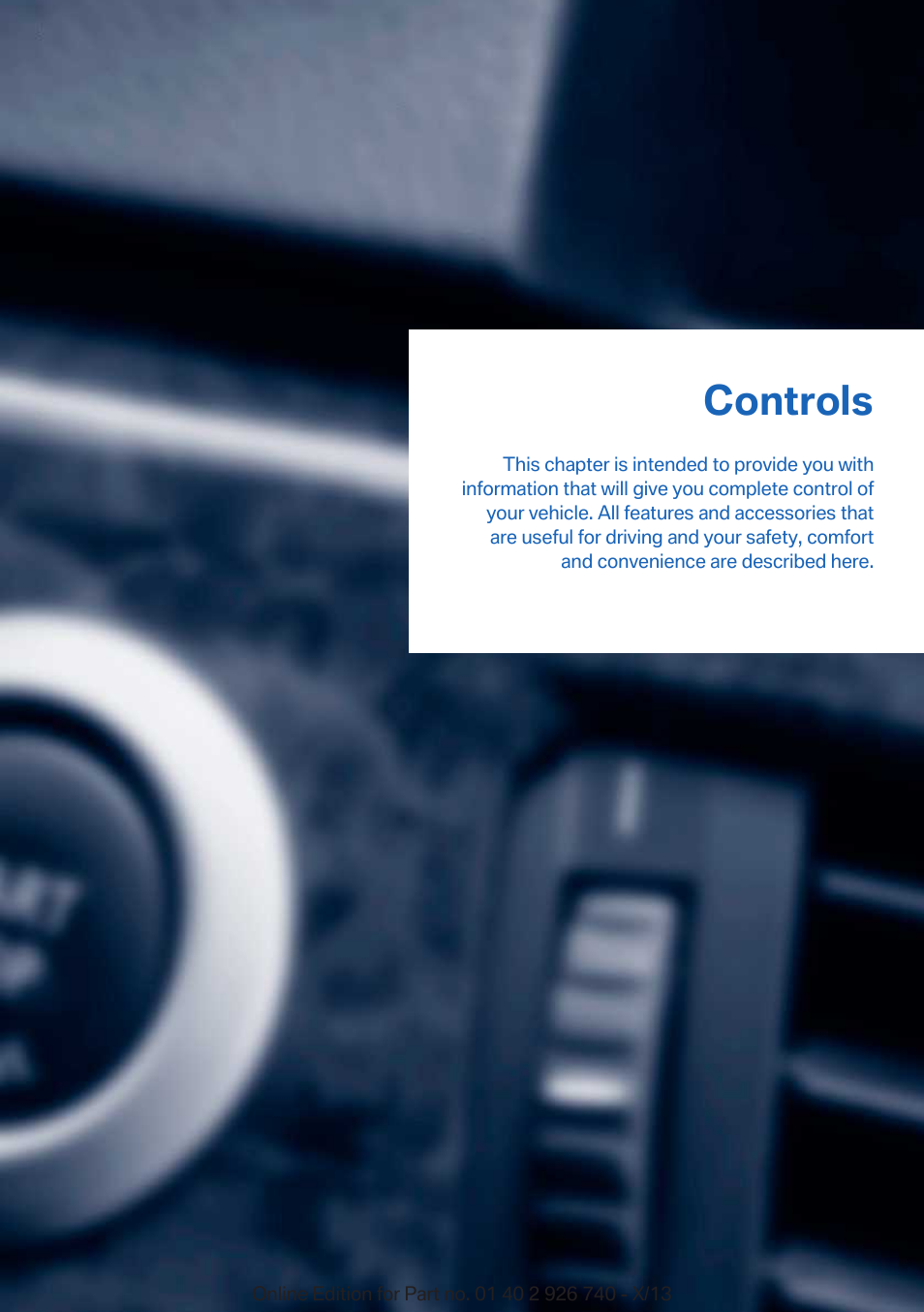 Controls | BMW X5 User Manual | Page 33 / 265