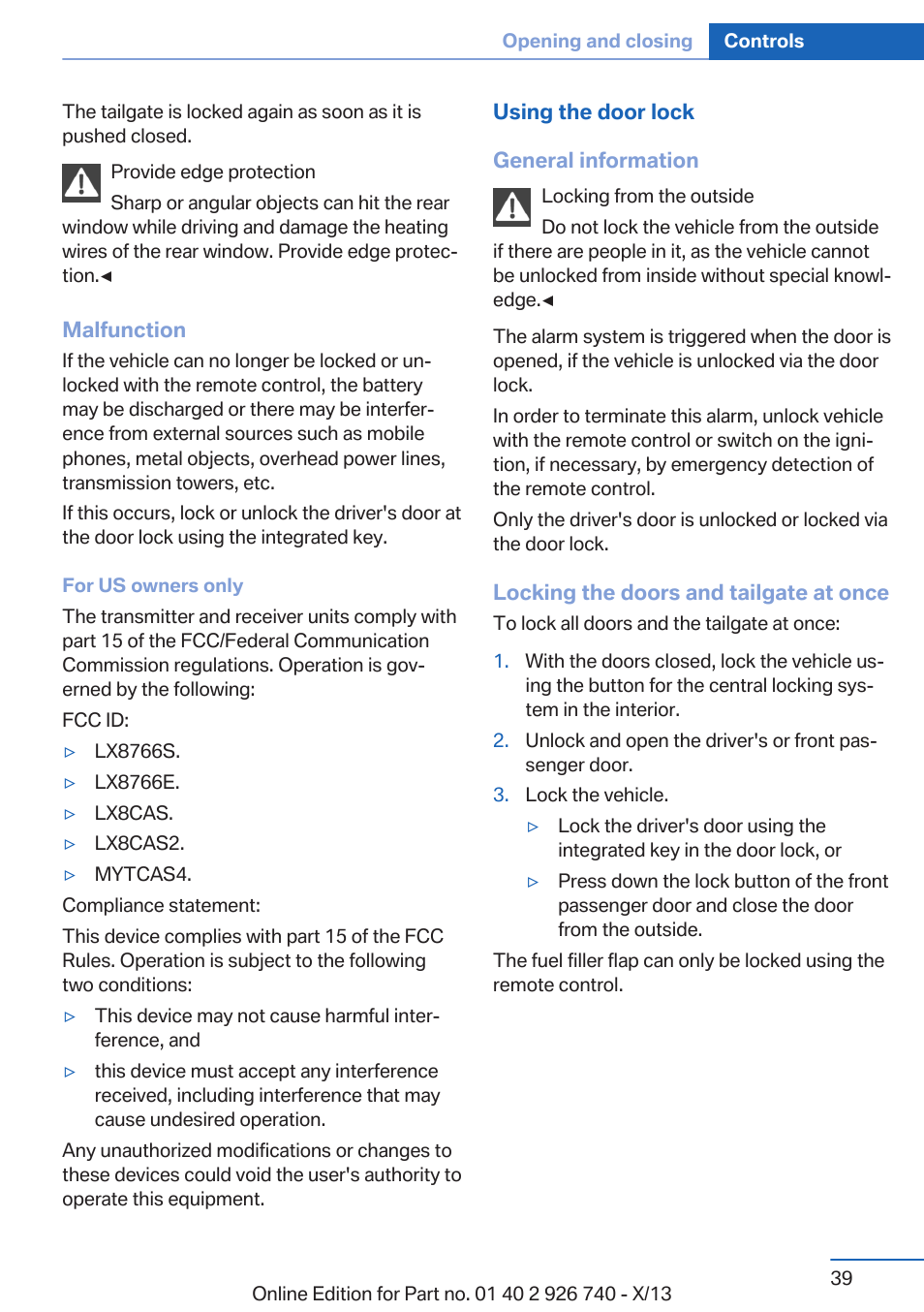 BMW X5 User Manual | Page 39 / 265