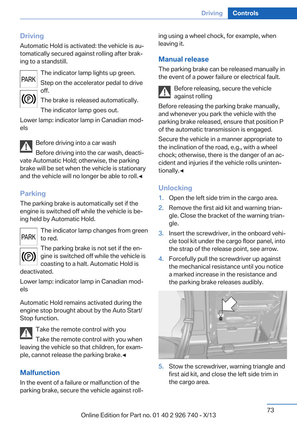 BMW X5 User Manual | Page 73 / 265