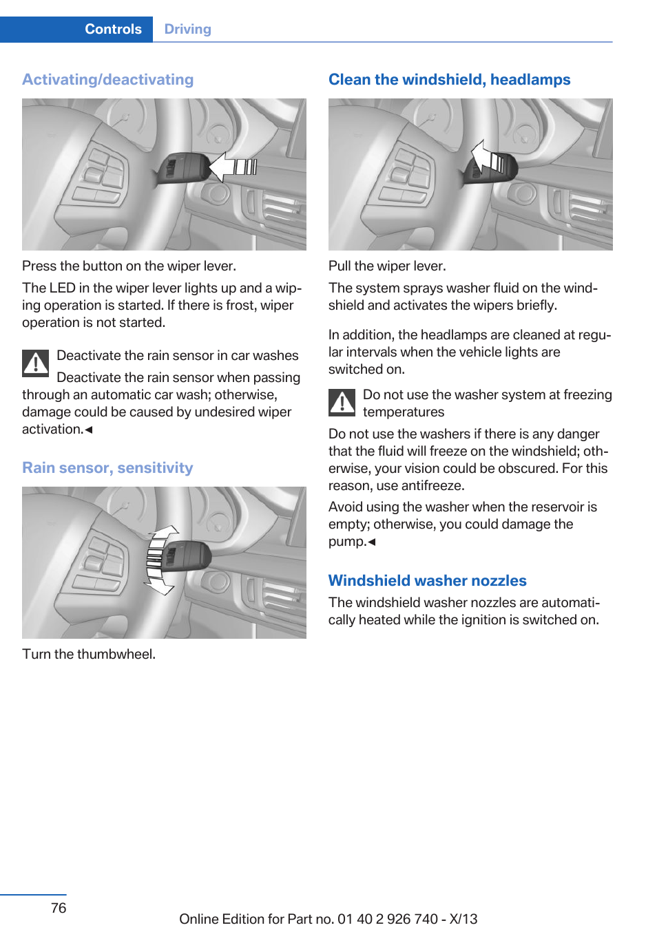 BMW X5 User Manual | Page 76 / 265