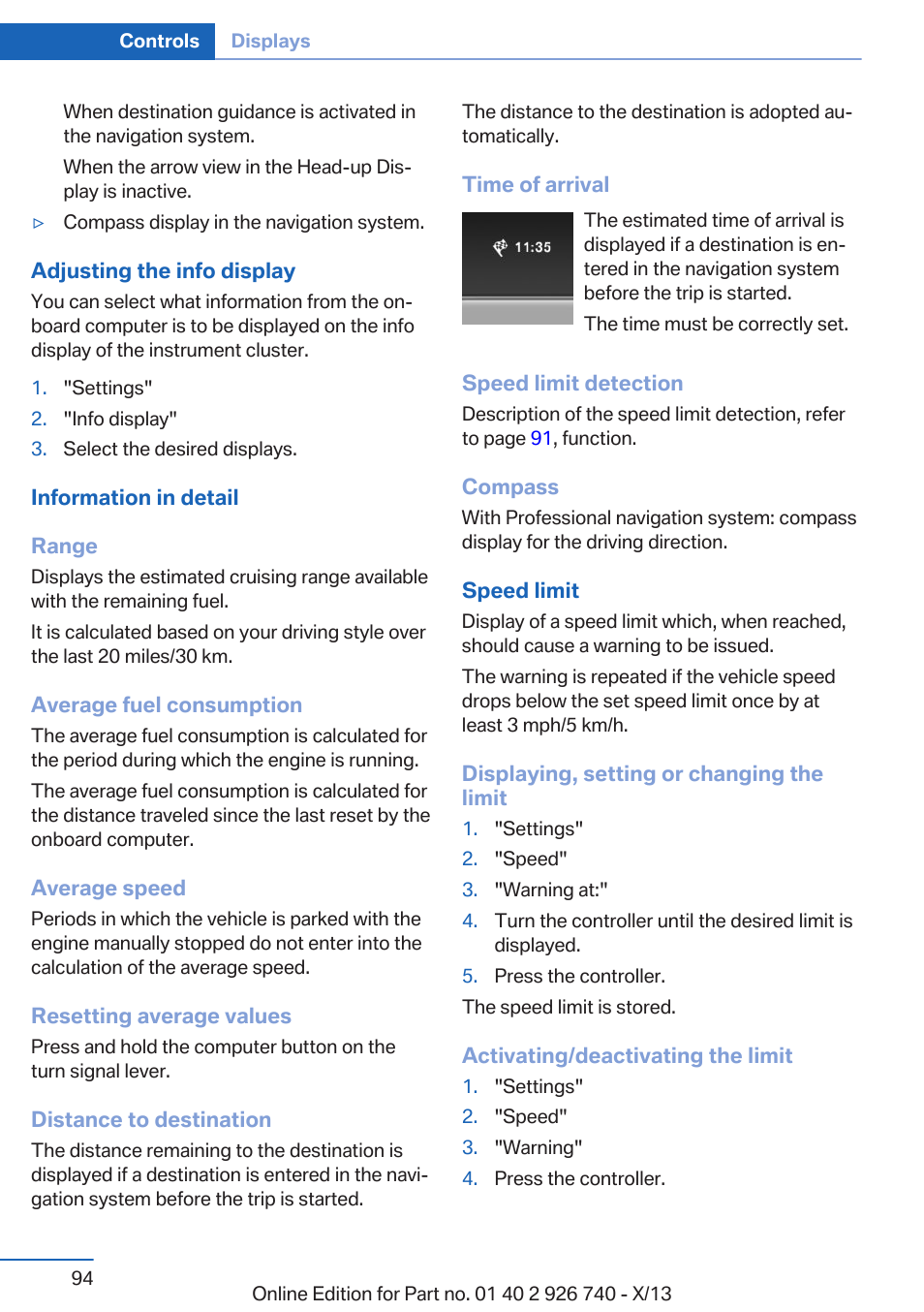 BMW X5 User Manual | Page 94 / 265