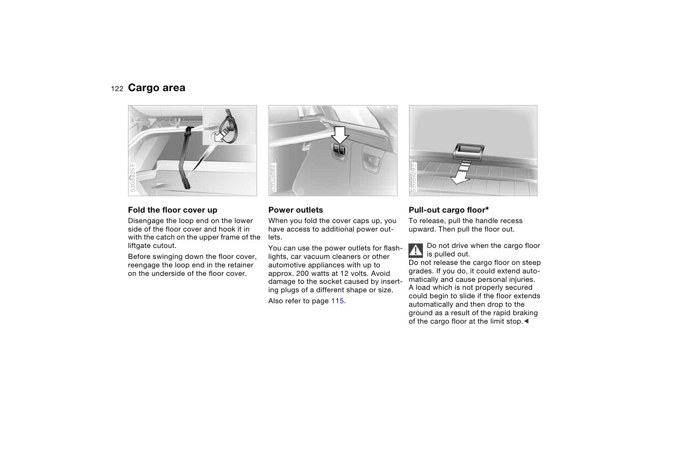 Cargo area | BMW X5 User Manual | Page 124 / 193