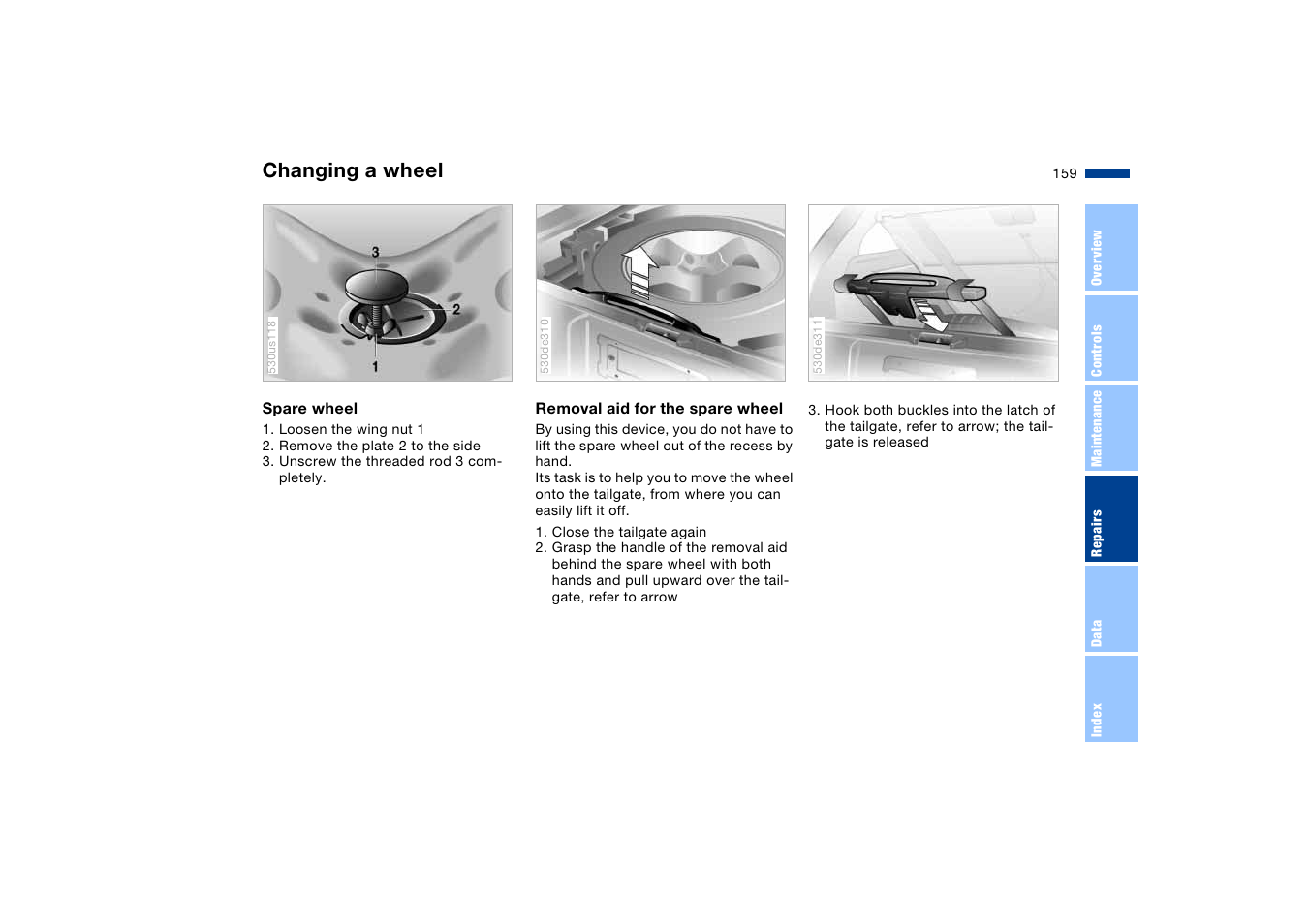 Changing a wheel | BMW X5 User Manual | Page 161 / 193