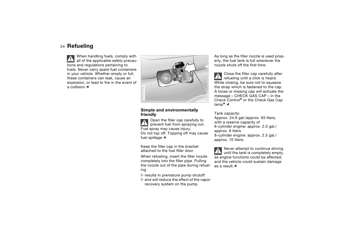 Refueling | BMW X5 User Manual | Page 26 / 193