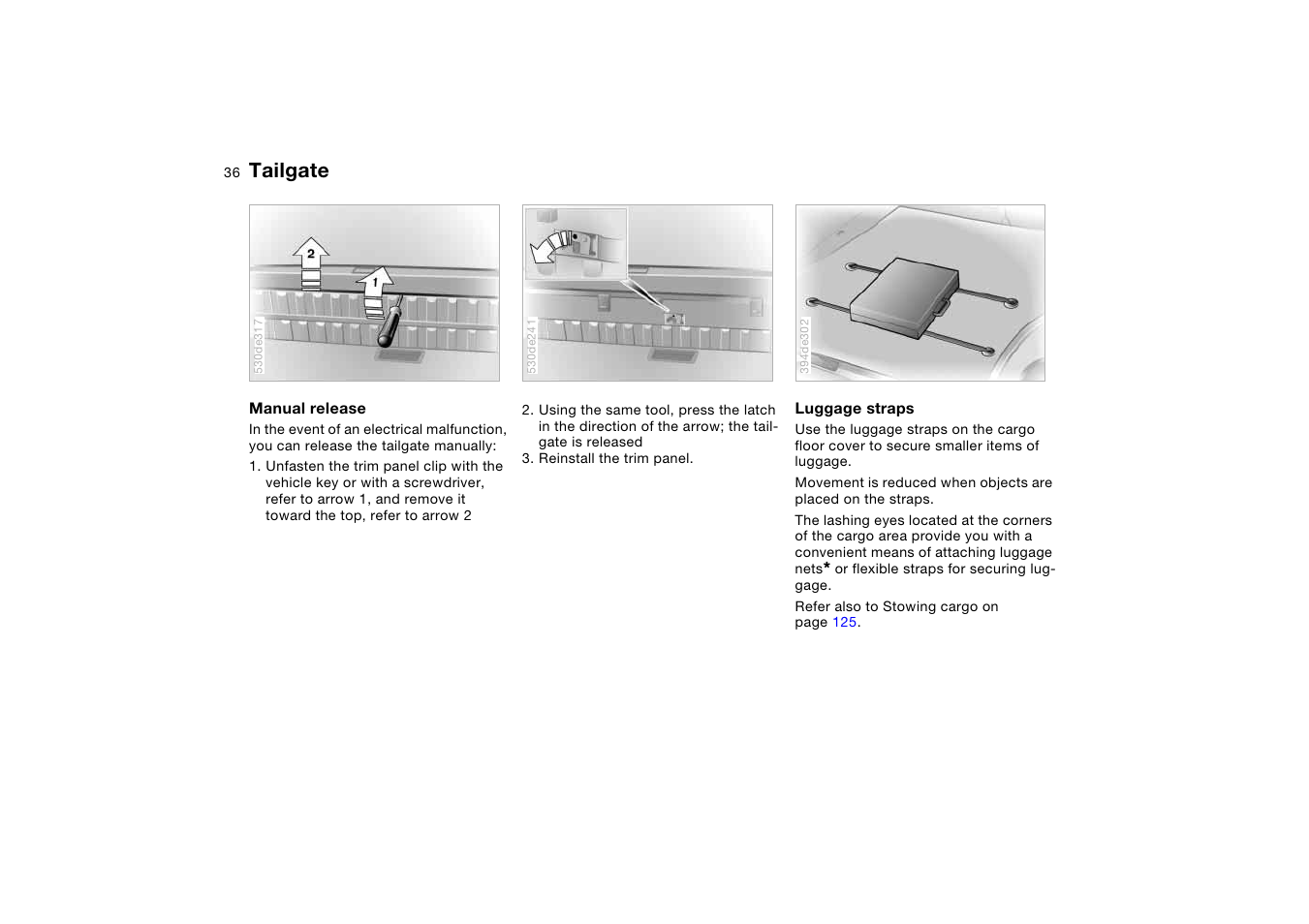 Tailgate | BMW X5 User Manual | Page 38 / 193