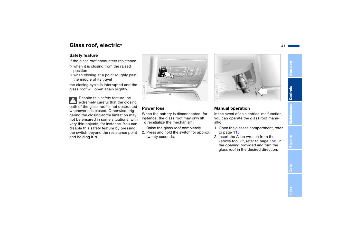 Glass roof, electric | BMW X5 User Manual | Page 43 / 193