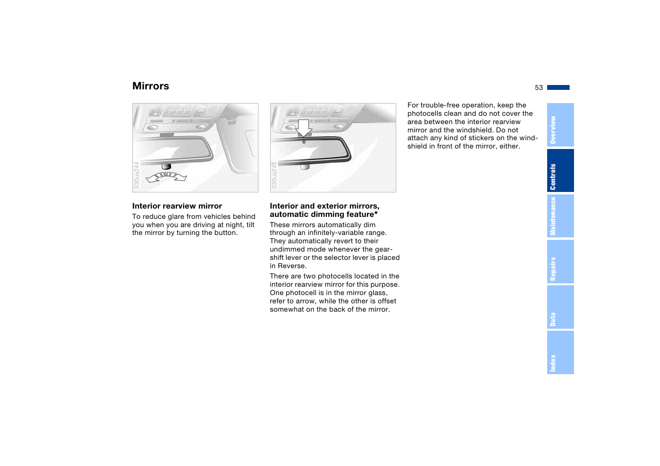 Mirrors | BMW X5 User Manual | Page 55 / 193