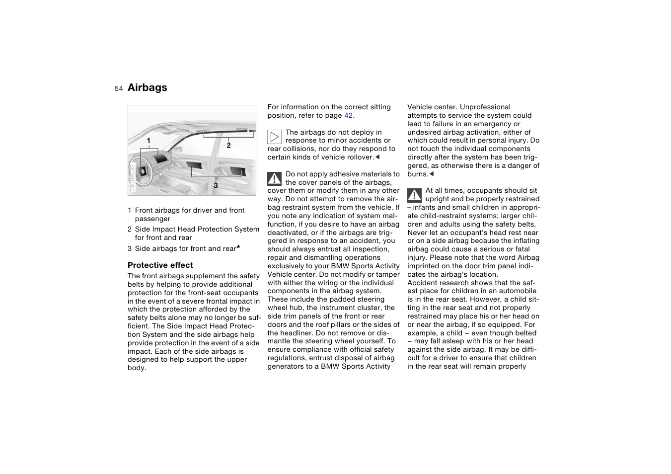 Airbags | BMW X5 User Manual | Page 56 / 193