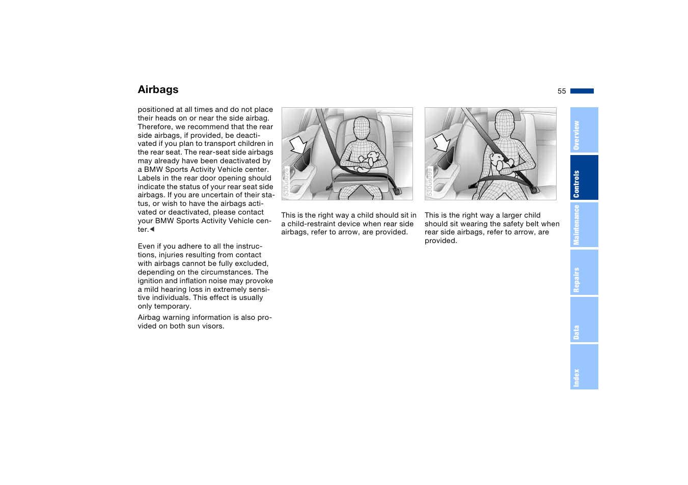 Airbags | BMW X5 User Manual | Page 57 / 193