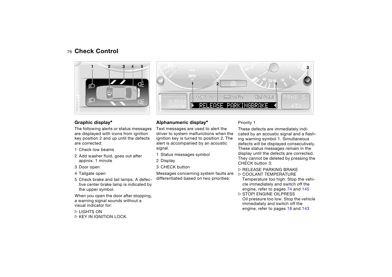 Check control | BMW X5 User Manual | Page 78 / 193