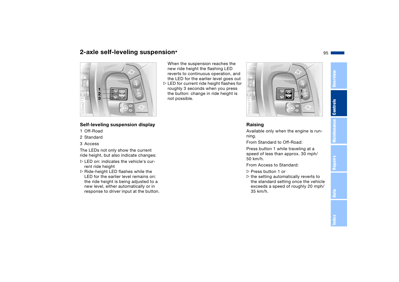 Axle self-leveling suspension | BMW X5 User Manual | Page 97 / 193