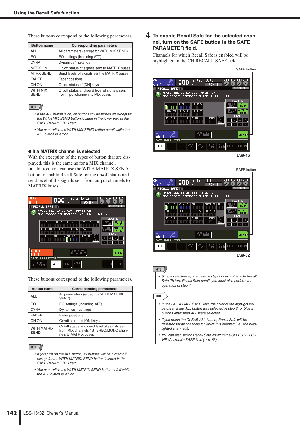 Yamaha LS9 User Manual | Page 142 / 290
