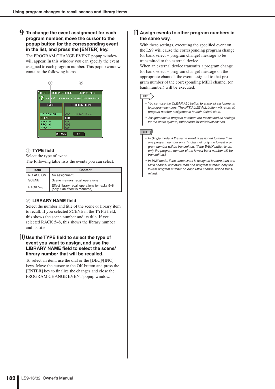 Yamaha LS9 User Manual | Page 182 / 290