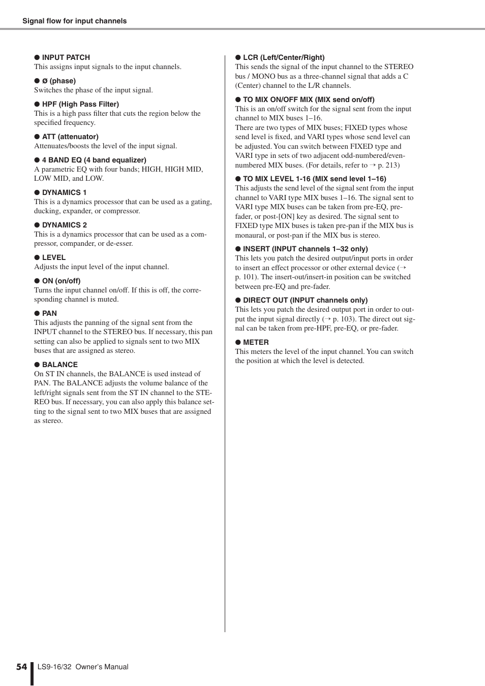 Yamaha LS9 User Manual | Page 54 / 290