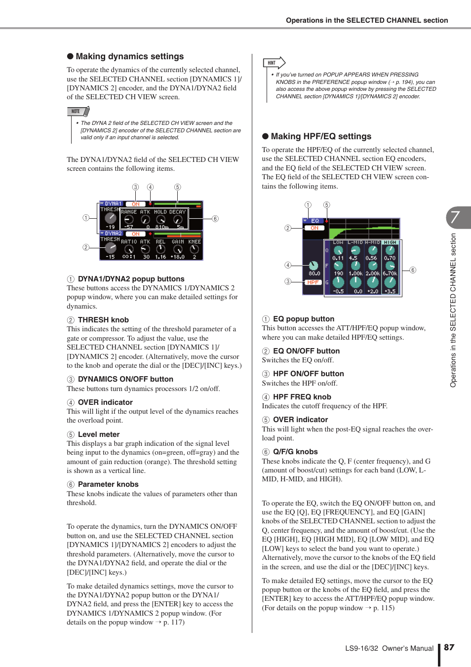 Yamaha LS9 User Manual | Page 87 / 290