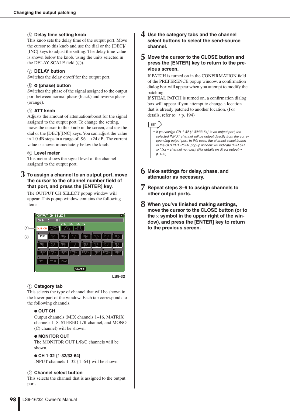 Yamaha LS9 User Manual | Page 98 / 290