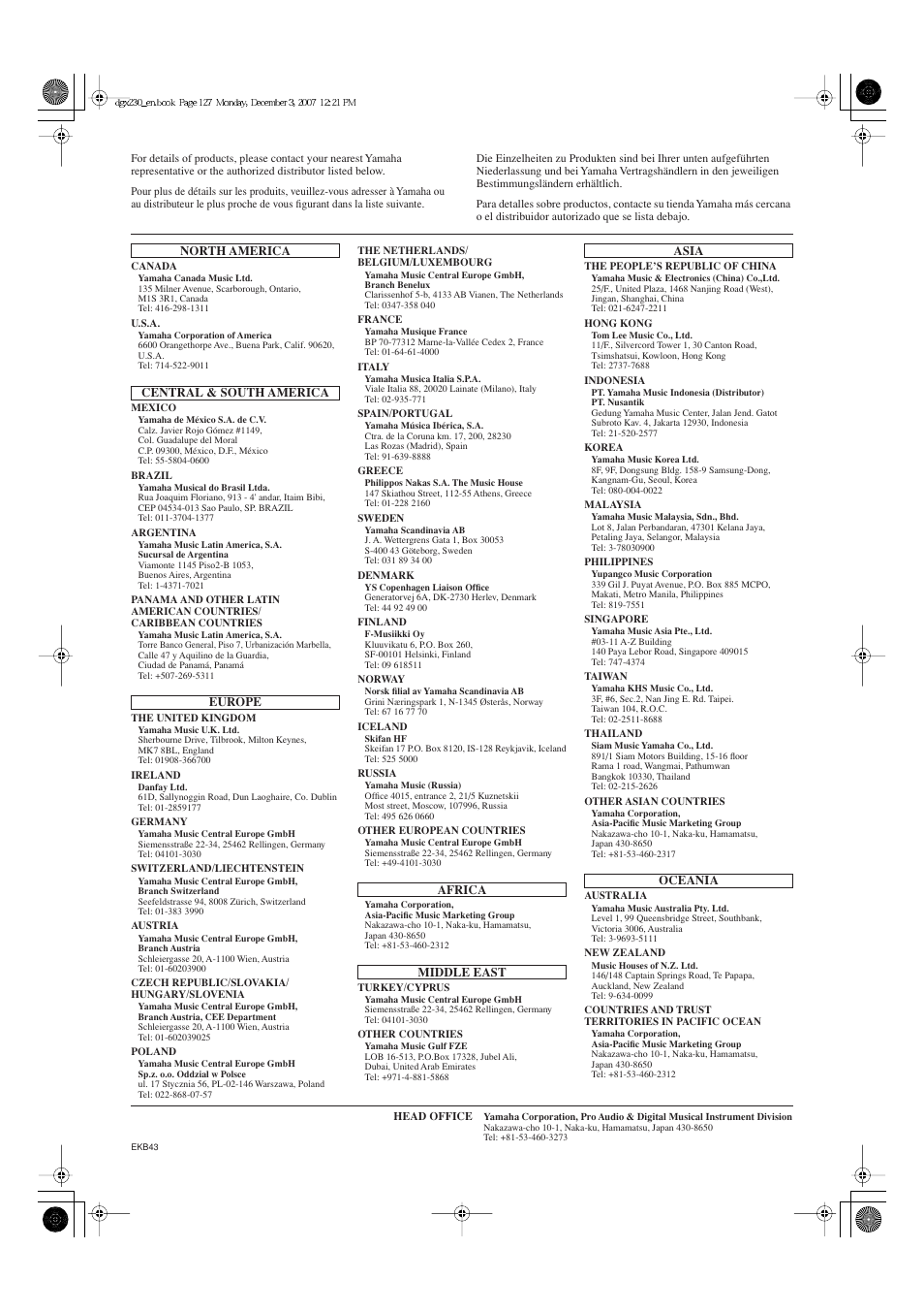 Yamaha YPG-235 User Manual | Page 127 / 128