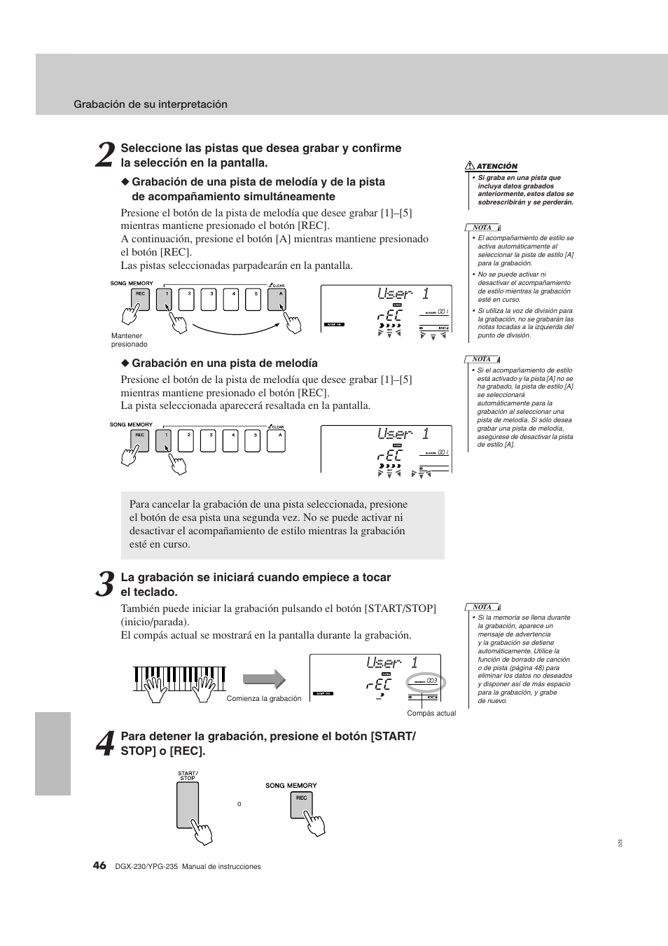 User 1 | Yamaha YPG-235 User Manual | Page 46 / 128