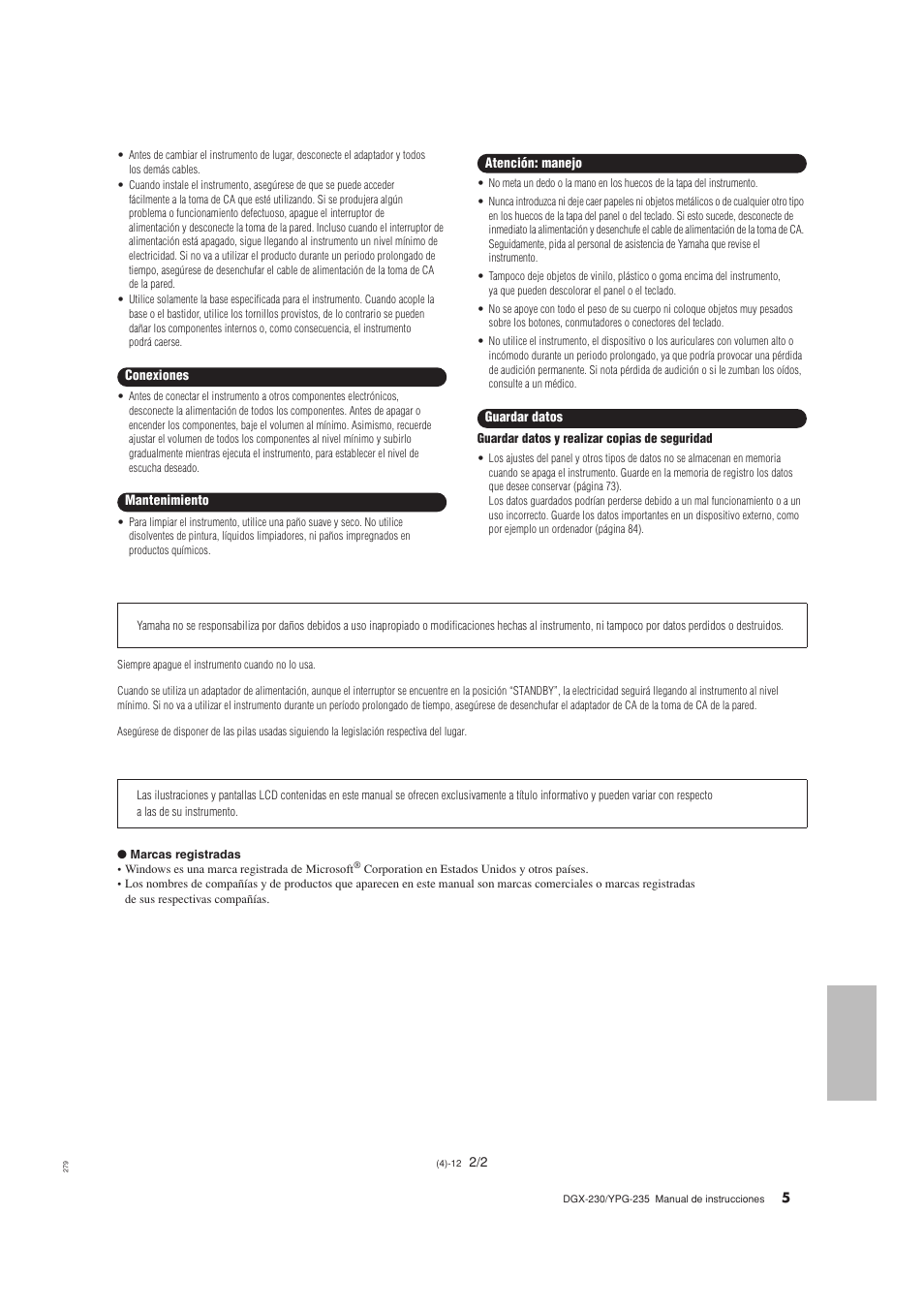 Yamaha YPG-235 User Manual | Page 5 / 128