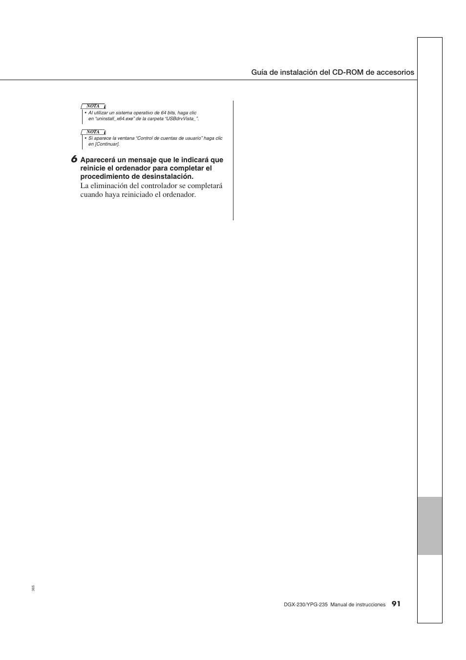 Guía de instalación del cd-rom de accesorios | Yamaha YPG-235 User Manual | Page 91 / 128