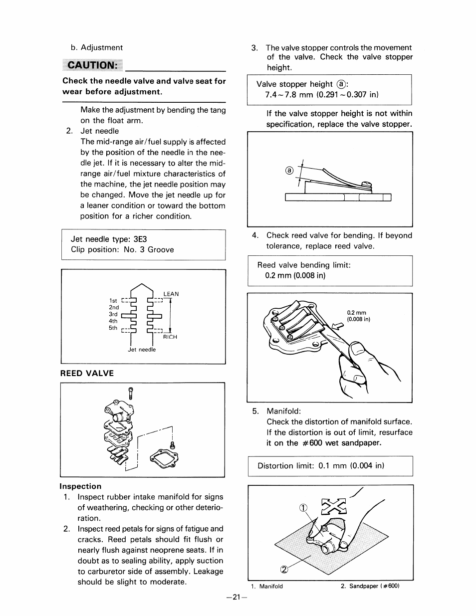 Caution, Inspection | Yamaha pw80 User Manual | Page 33 / 64