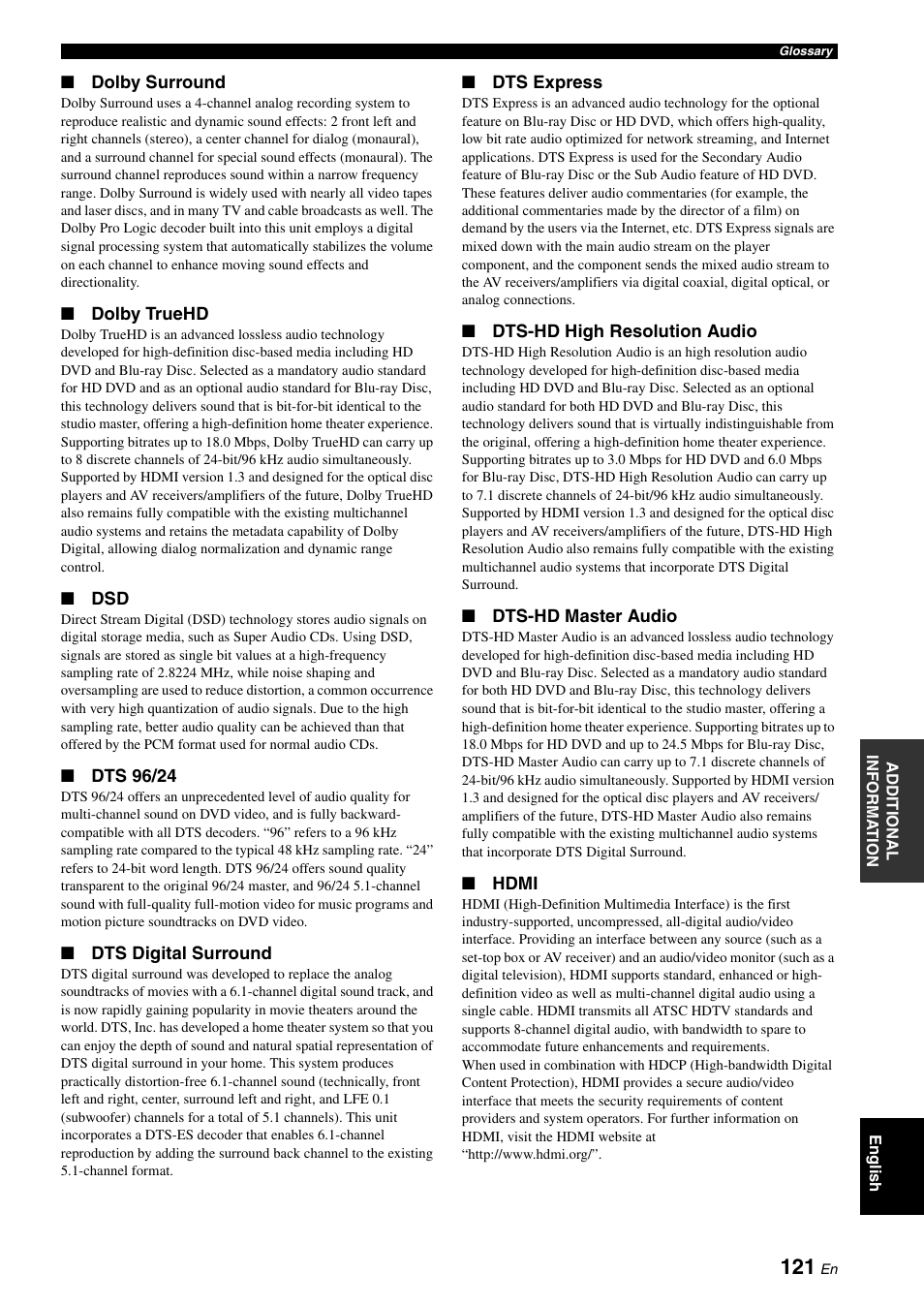 Yamaha RX-V663 User Manual | Page 125 / 144