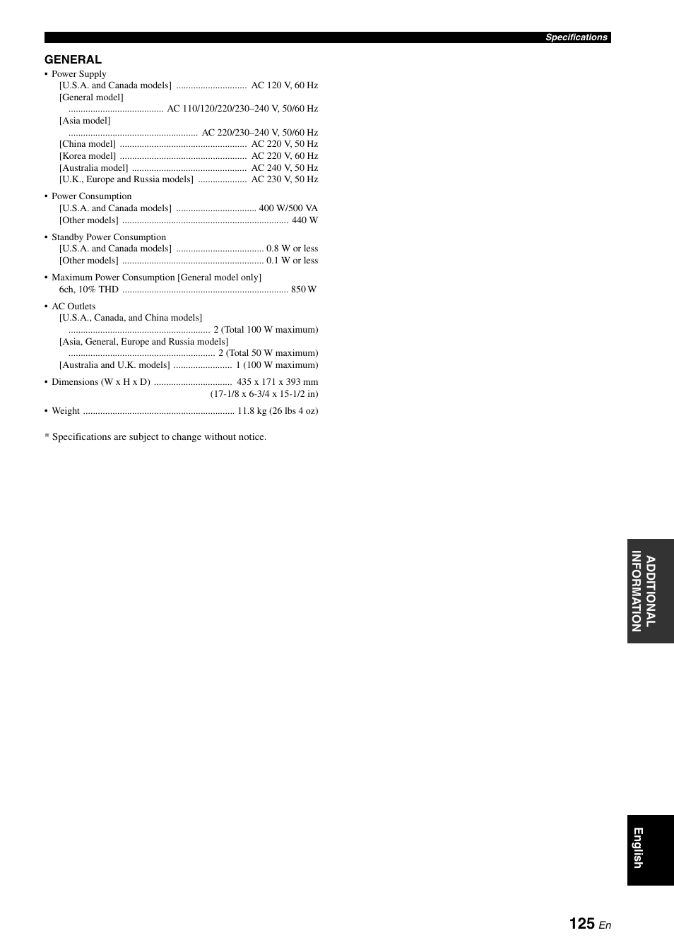 Yamaha RX-V663 User Manual | Page 129 / 144