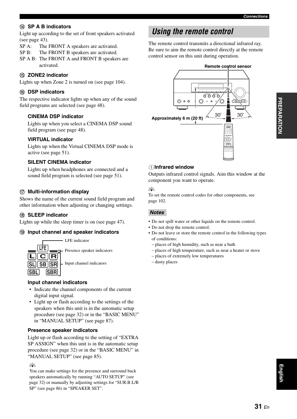 Using the remote control | Yamaha RX-V663 User Manual | Page 35 / 144