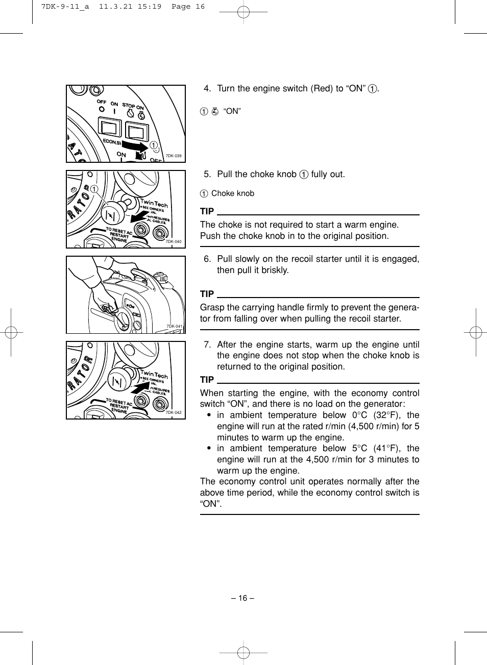 Yamaha ef2000is User Manual | Page 21 / 62