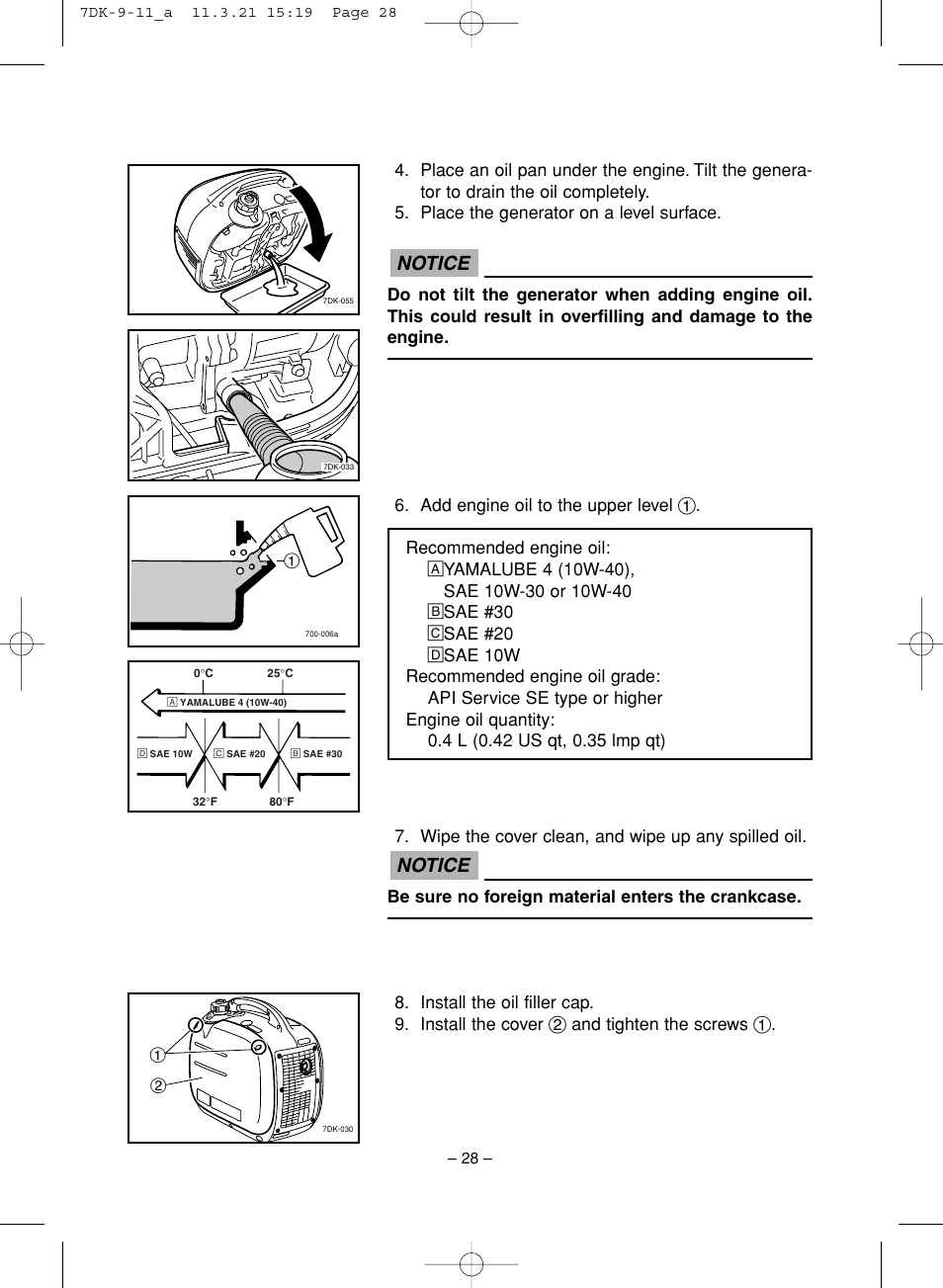 Notice | Yamaha ef2000is User Manual | Page 33 / 62