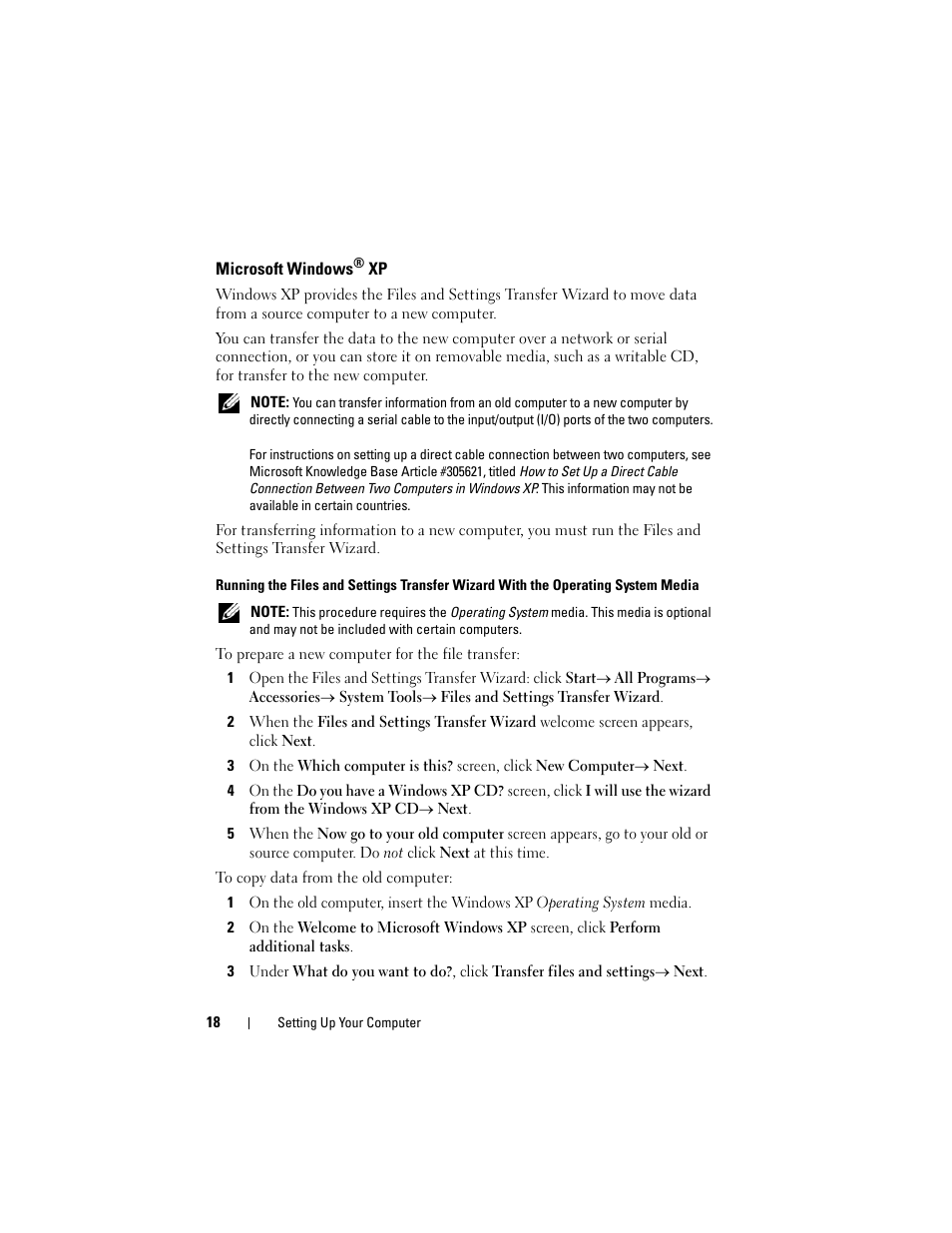 Microsoft windows® xp, Microsoft windows | Dell Latitude E6400 User Manual | Page 18 / 70