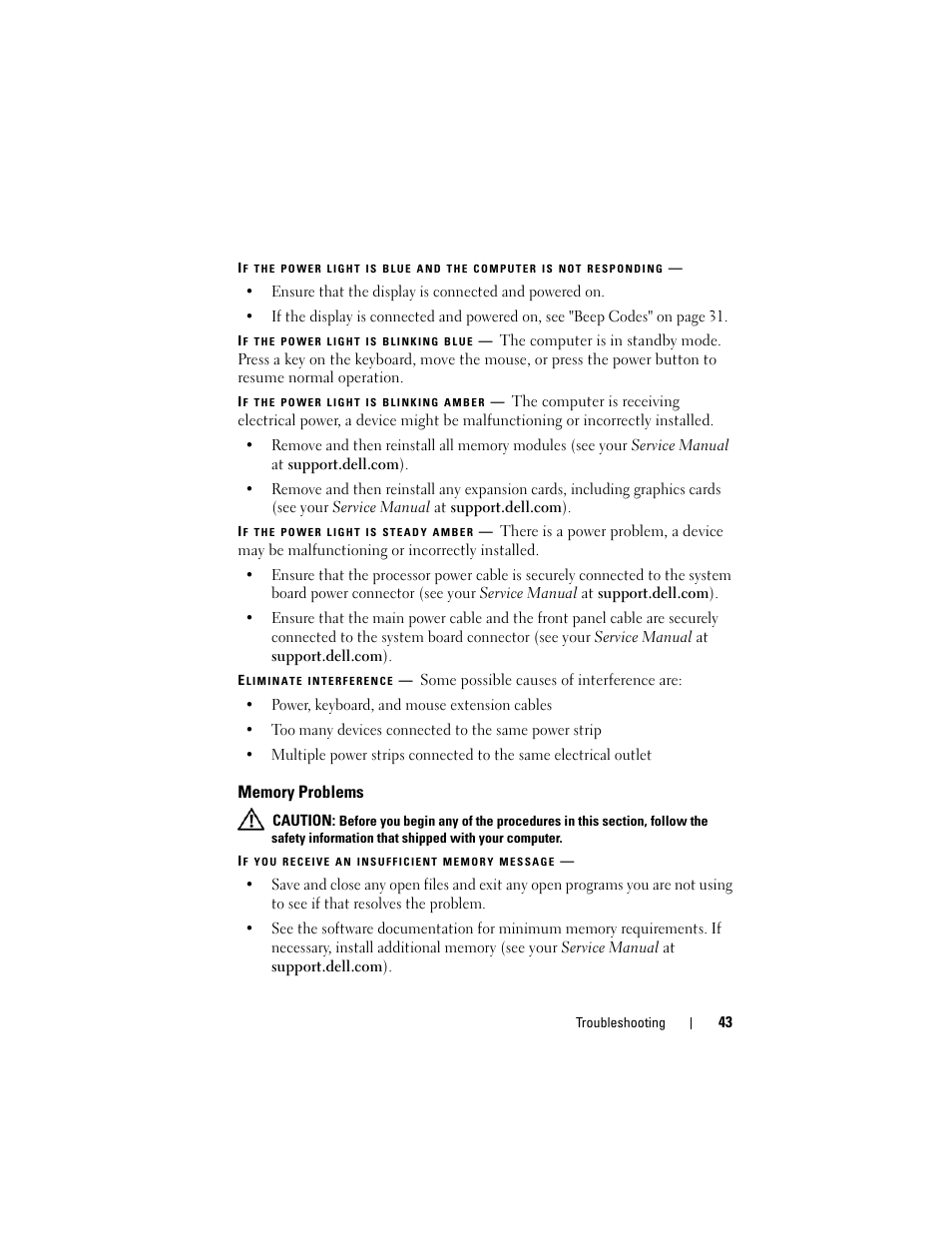 Memory problems | Dell Latitude E6400 User Manual | Page 43 / 70