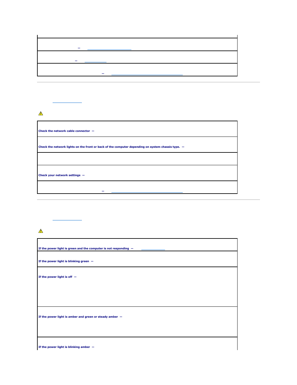 Network problems, Power problems | Dell OptiPlex 745 User Manual | Page 162 / 212