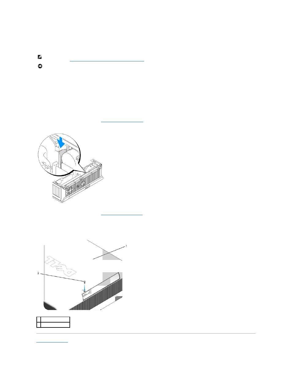 Securing a device in the module bay | Dell OptiPlex 745 User Manual | Page 196 / 212