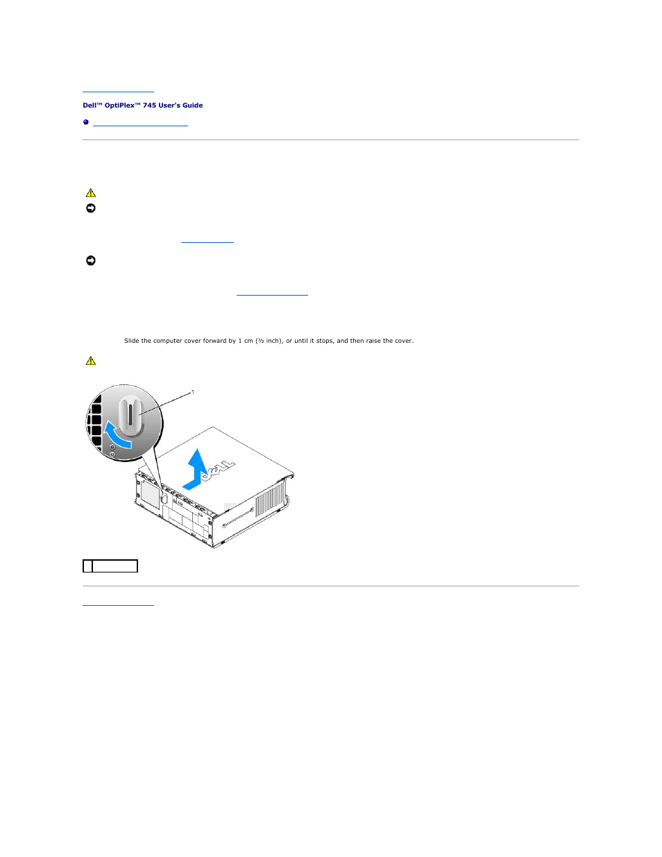 Removing the computer cover | Dell OptiPlex 745 User Manual | Page 207 / 212