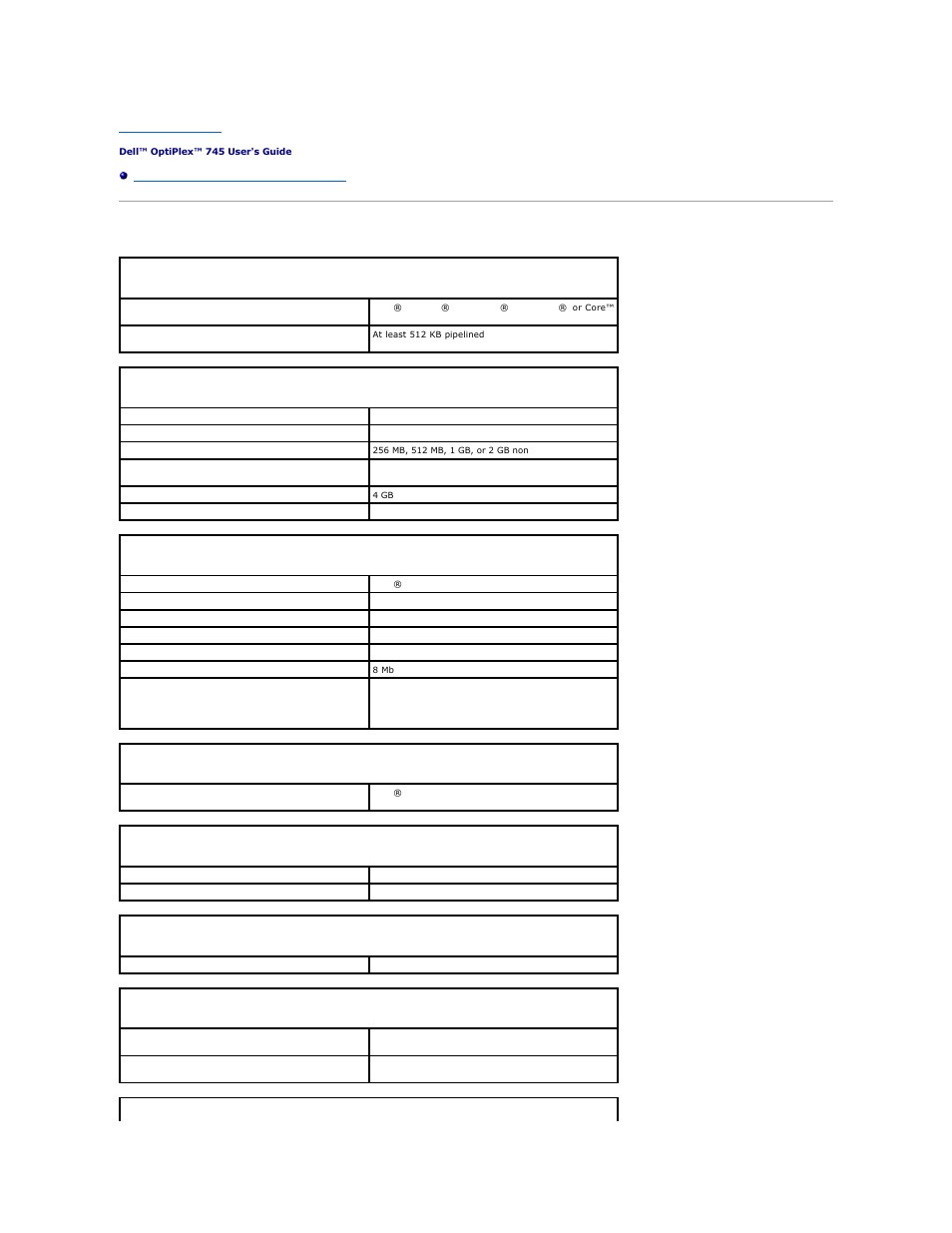 Ultra small form factor computer specifications | Dell OptiPlex 745 User Manual | Page 208 / 212