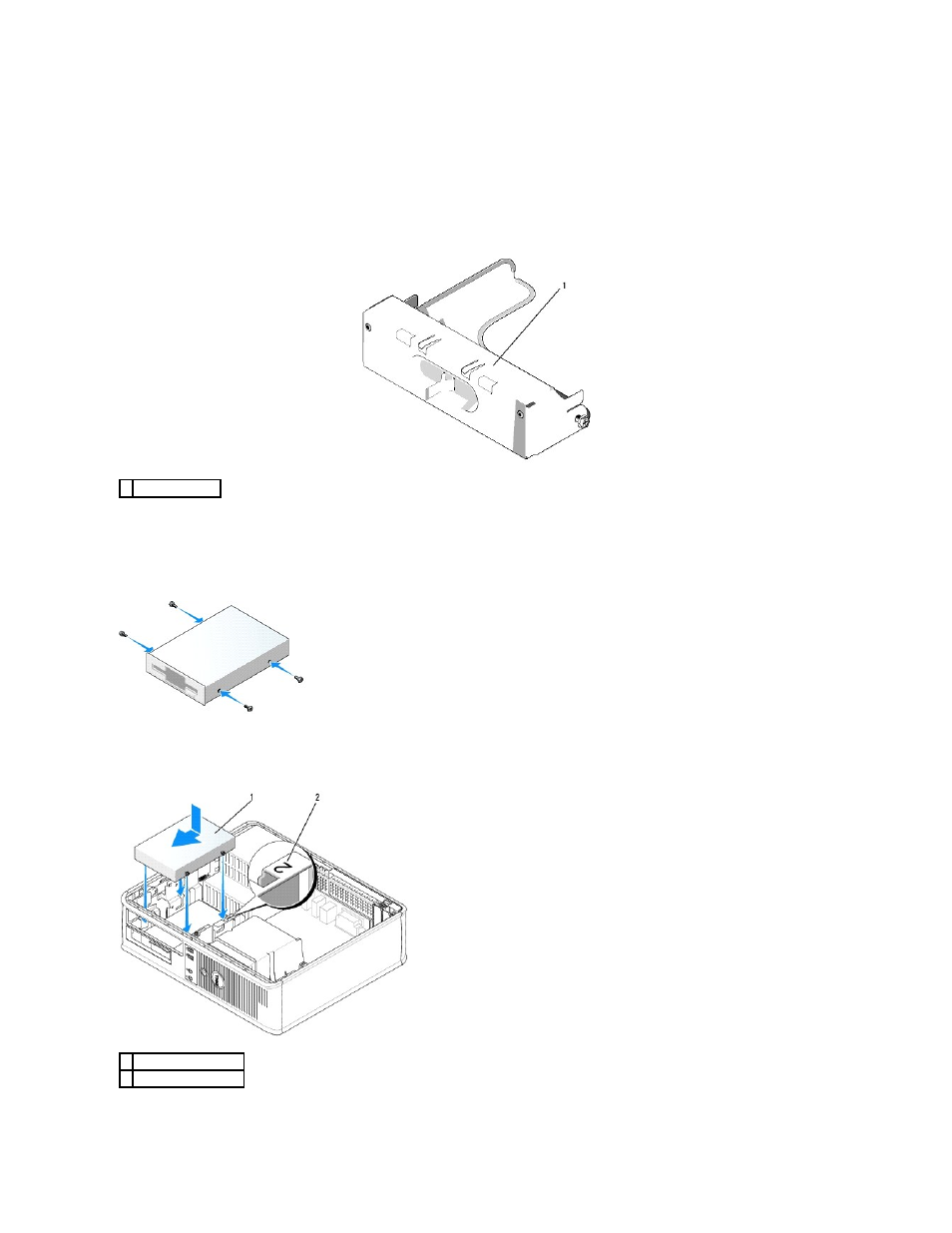 Installing a floppy drive or media card reader | Dell OptiPlex 745 User Manual | Page 45 / 212