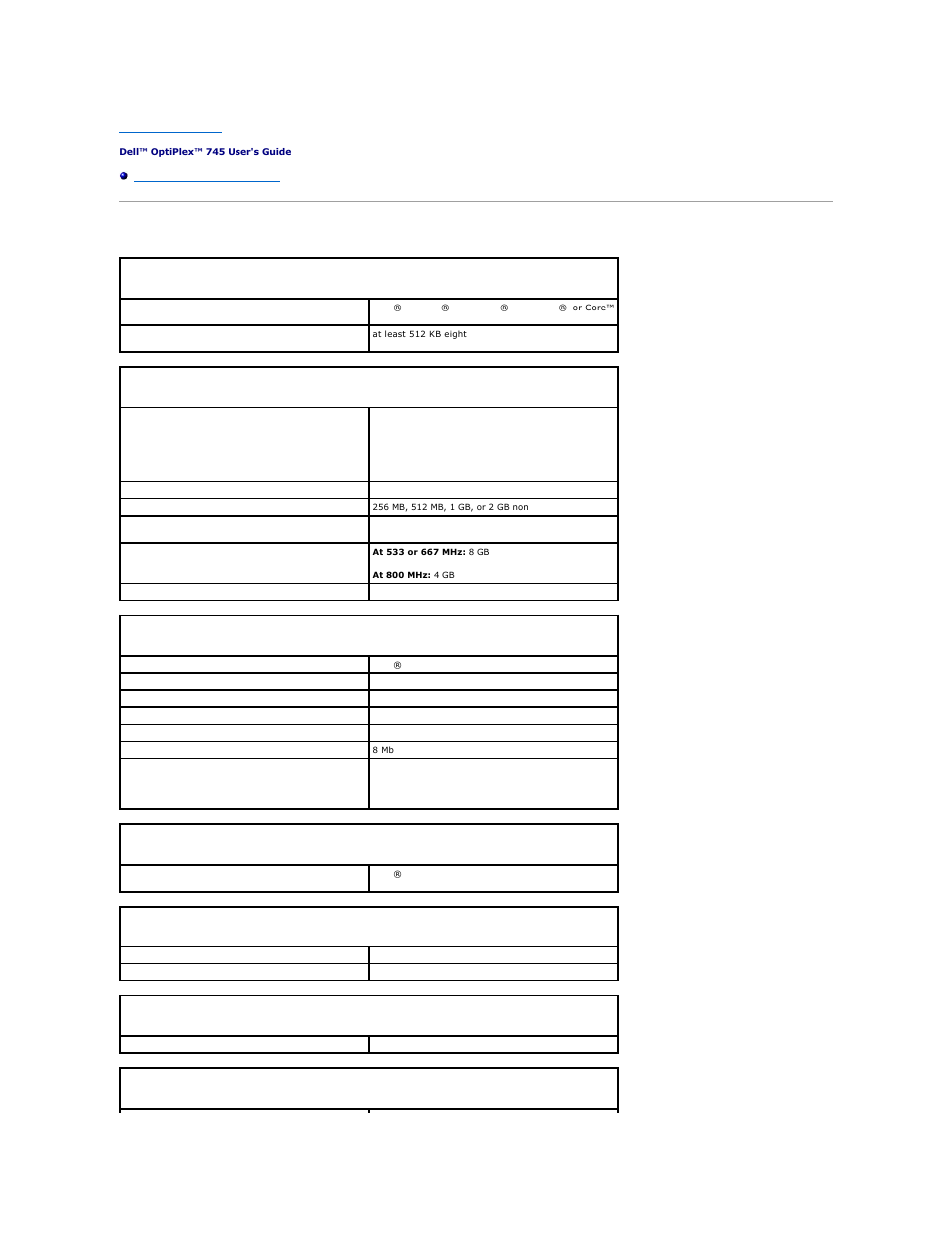 Desktop computer specifications | Dell OptiPlex 745 User Manual | Page 56 / 212