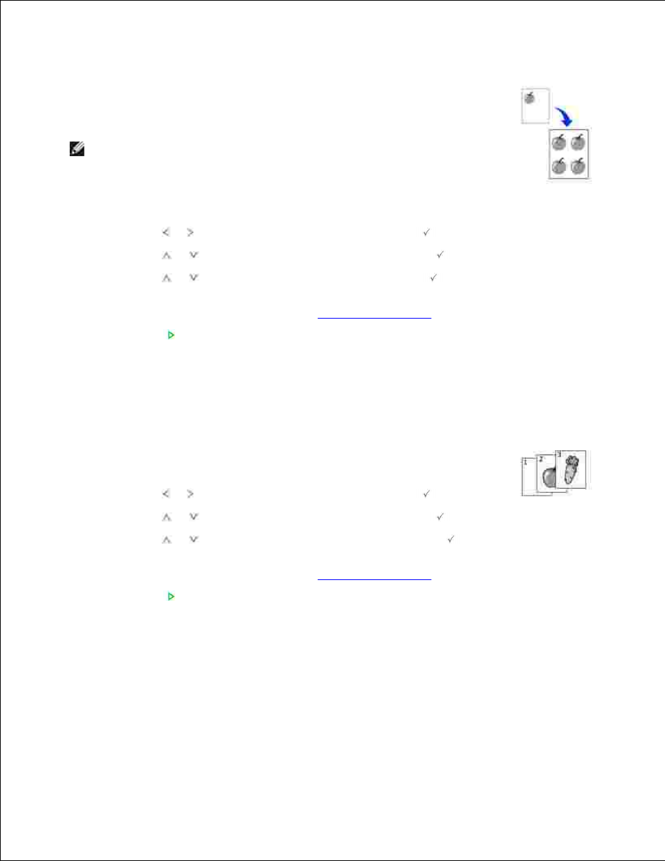 Deciding the form of copy output, Up or 4-up copying (n-up) | Dell 2335DN User Manual | Page 108 / 284