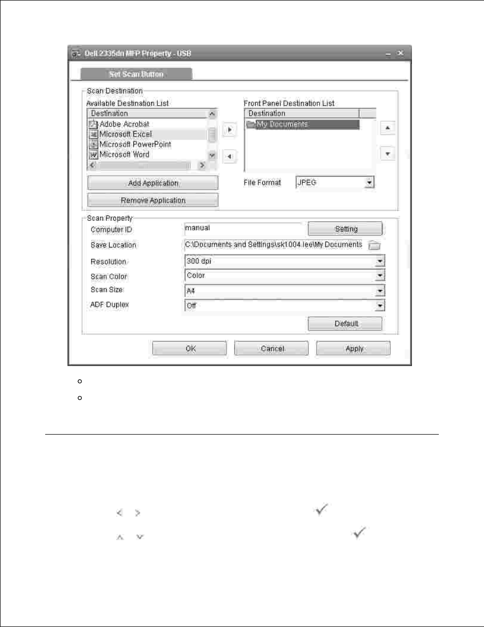 Setting quick scan default | Dell 2335DN User Manual | Page 115 / 284