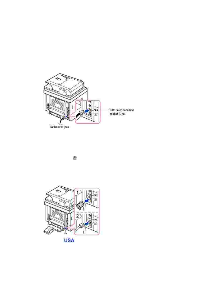 Making connections, Connecting the telephone line | Dell 2335DN User Manual | Page 18 / 284