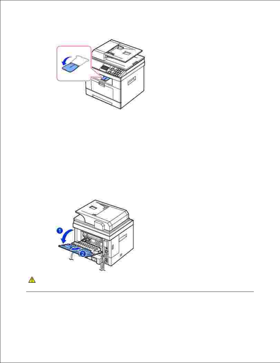 Printing to the rear door (face up), Loading print media in the paper tray | Dell 2335DN User Manual | Page 65 / 284