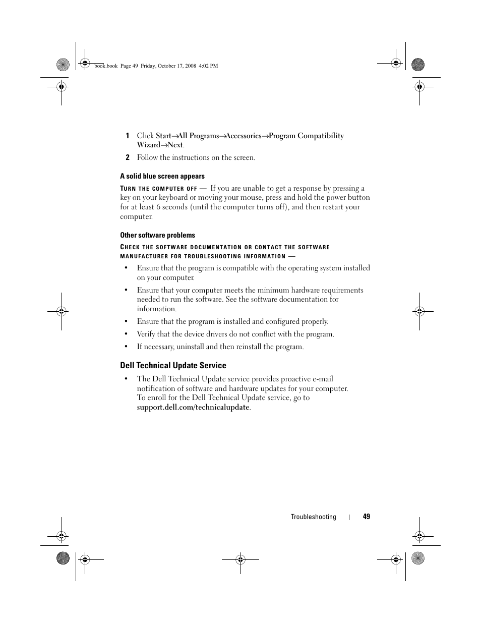 Dell technical update service | Dell OptiPlex 760 User Manual | Page 49 / 76